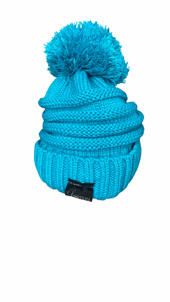 Turquoise Custom Satin Lined Winter Hat
